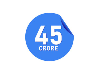 45 Crore texts on the blue sticker