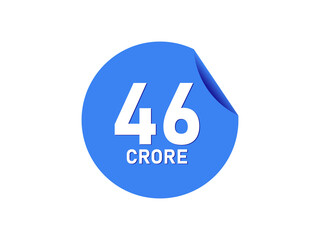 46 Crore texts on the blue sticker