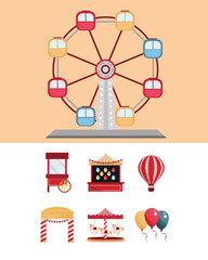 amusement park carnival ferris wheel air balloon booth balloons