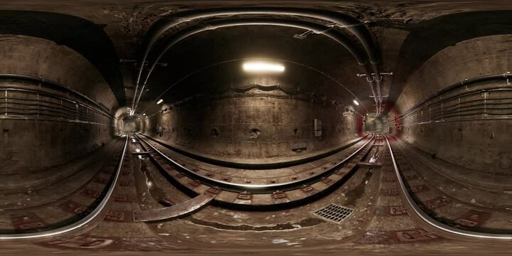 VR 360 old subway metro tunnel