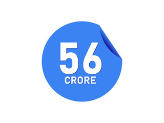 56 Crore texts on the blue sticker