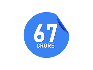 67 Crore texts on the blue sticker