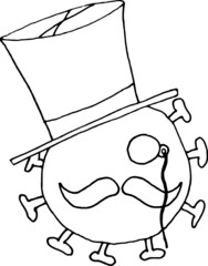 Cartoon version for new coronavirus variant from Great Britain