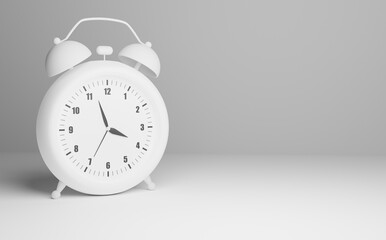 Isolated white alarm clock