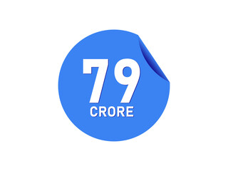 79 Crore texts on the blue sticker