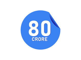 80 Crore texts on the blue sticker