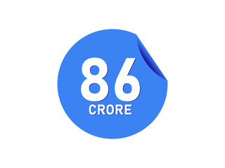 86 Crore texts on the blue sticker