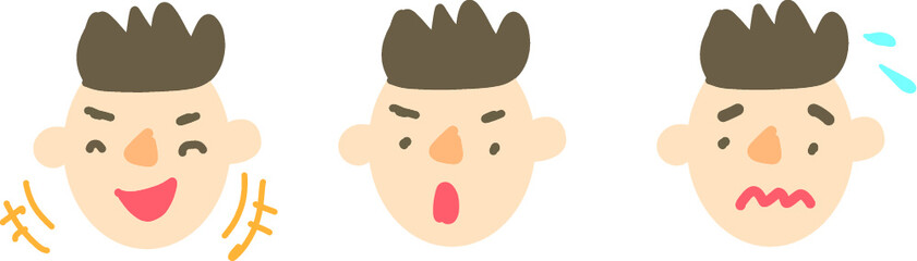 いろんな表情の顔3個セット
