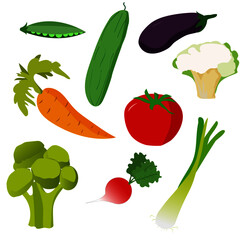set of vegetables