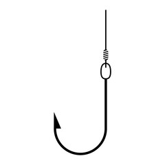 Hook icon. Fishing hook vector icon. Hook icon isolated on white background. Simple icon. Simple logo.