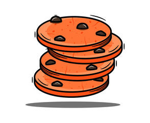 An icon of cookies. An illustration of biscuits.
