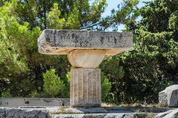 Altarstein einer ehemaligen Kirche, Asklepieion, Insel Kos, Dodekanes, Griechenland