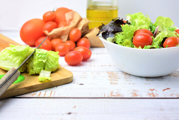 fresh salad with tomatoes