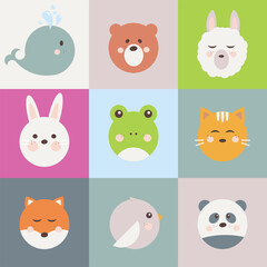 Round Animal Icon Collection