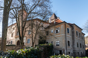View on Castle Buchberg near Gars am Kamp, built in 12th century, totay used for exhibitions and art events. 04.02.2021