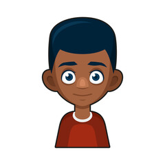 Black African American or Hindu Boy Avatar. Cartoon Style Userpic Icon. Vector