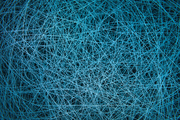 Abstract digital connected wires, blue crossing curves, deep lerning network, modern technology concept