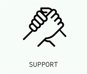 support vector icon.  Editable stroke. Linear symbol for use on web and mobile apps, logo, Print media. Line illustration. Vector isolated on white  background
