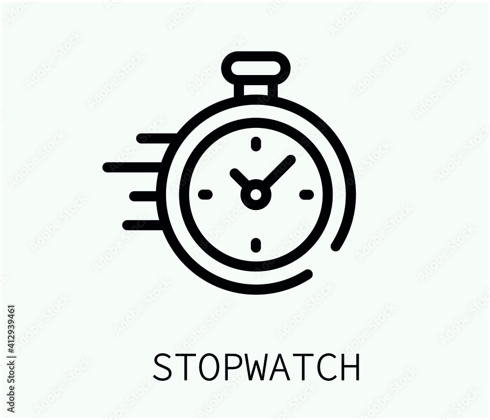 Poster stopwatch vector icon. editable stroke. linear symbol for use on web and mobile apps, logo, print me