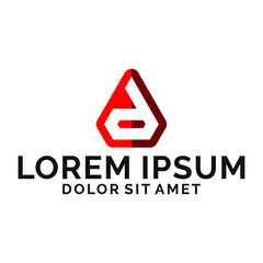 Initial letter d logo template with modern geometric arrow line art illustration in flat design monogram symbol