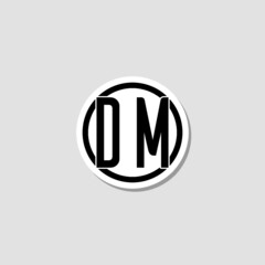 Initial letter DM logo sticker