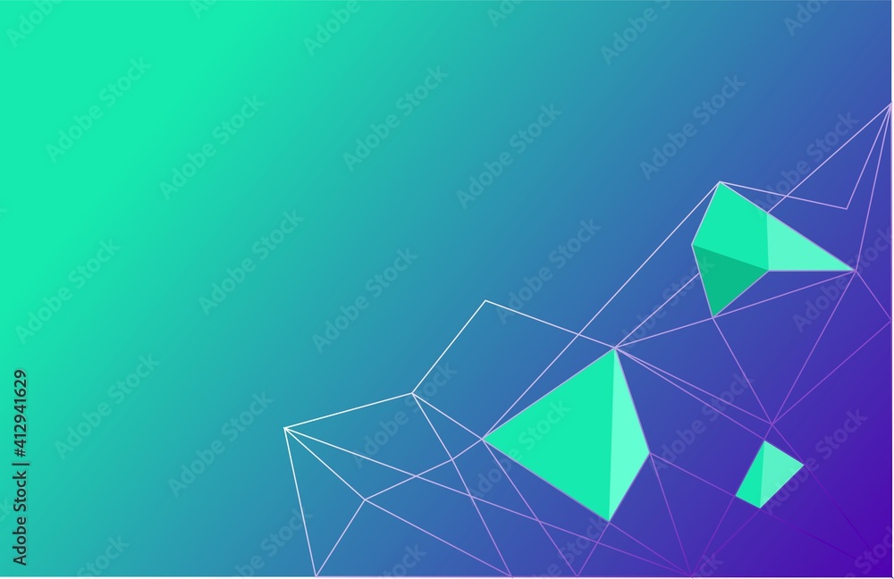Poster gradient background polygonal triangle line vector