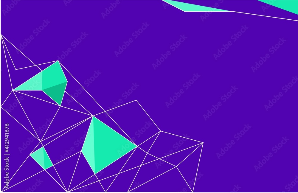 Poster purple background polygonal triangle line vector