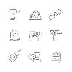 Set line icons of power tool