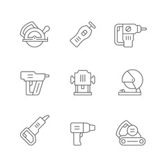 Set line icons of power tool