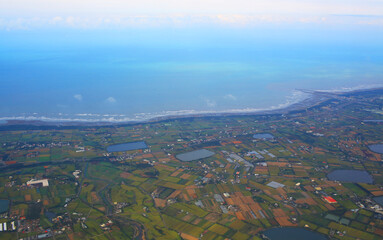 drone point of view to the suburb of taipei