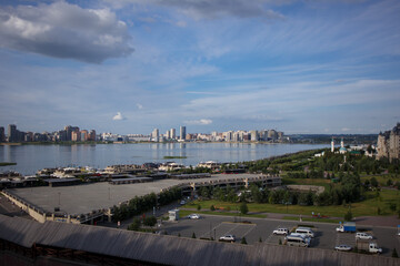 Panorama of the river embankment near the Kremlin. Kazan. Russia