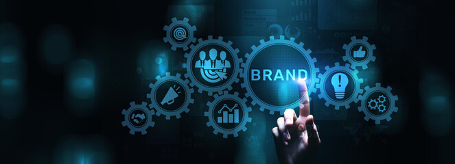 Brand development marketing strategy awareness identity advertising business finance concept.