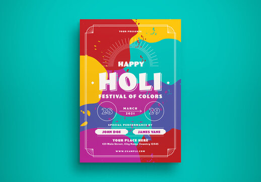 Holi Festival Flyer Layout