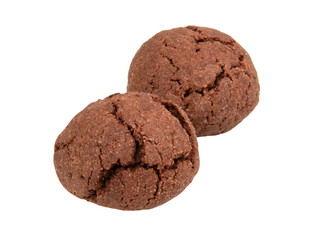 Yummy cocoa chocolate cookies isolated on the white background