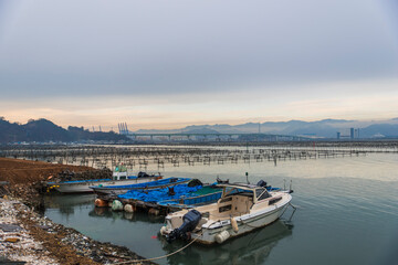 Fototapeta premium Fishing boats in Busan, Korea.