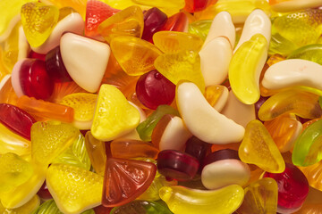 Assorted tasty gummy candies.