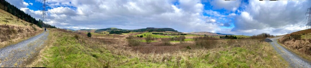 Obraz premium Panorama of Maesteg golf course