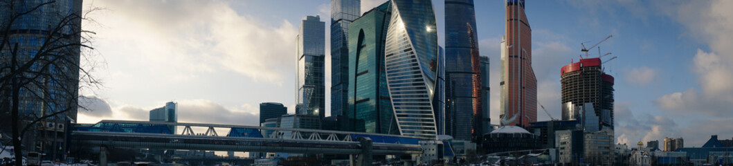 Fototapeta na wymiar Moscow Business Center near the Bagration Bridge