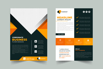 simple triangle frame corporate business flyer template
