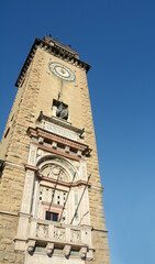 Obraz premium the tower of the fallen of Bergamo is located in the lower part of the city in Piazza Vittorio Veneto, at the beginning of the Sentierone.