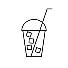 Milkshake with ice. Milkshake illustration for web, mobile apps, design.