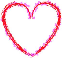 Heart with red and pink lines
