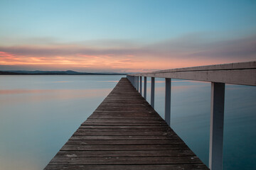 Obraz na płótnie Canvas Amazing Long Jetty Sunset Landscape photo, Central Coast, Australia