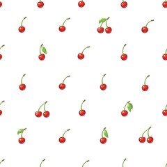 Cherry seamless pattern. Vector texture for textile, wrapping, wallpapers and other surfaces.