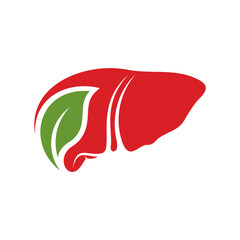 Liver with Leaf logo vector template, Creative Liver logo design concepts