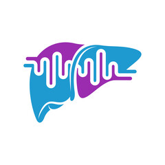 Liver with Medical pulse logo vector template, Creative Liver logo design concepts