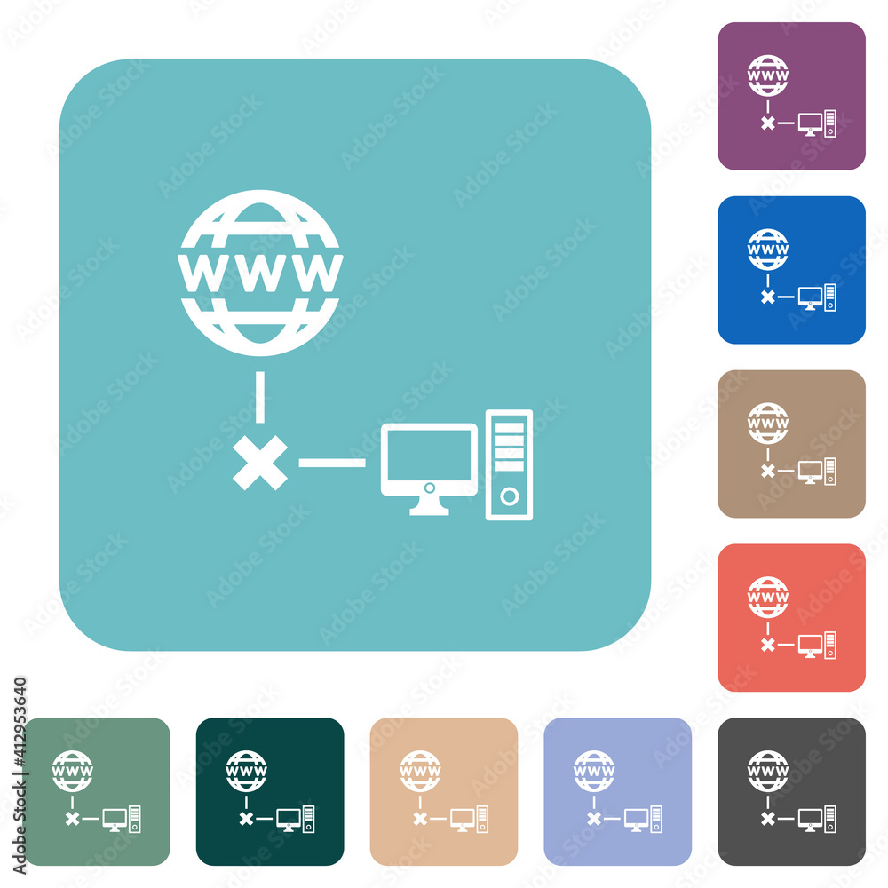 Aufkleber offline computer rounded square flat icons