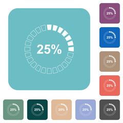 25 percent loaded rounded square flat icons