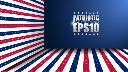 EPS10 background. 3D Patriotic background with US flag colors. Perfect for any use you want to make of it.