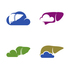Set of Cloud Liver logo vector template, Creative Liver logo design concepts